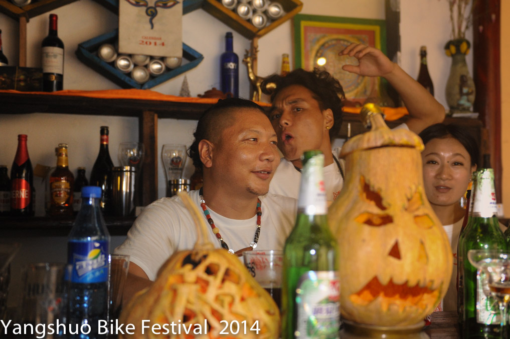 Chorten, Tashi and La La - hosting the Bike Festival launch and Halloween party.